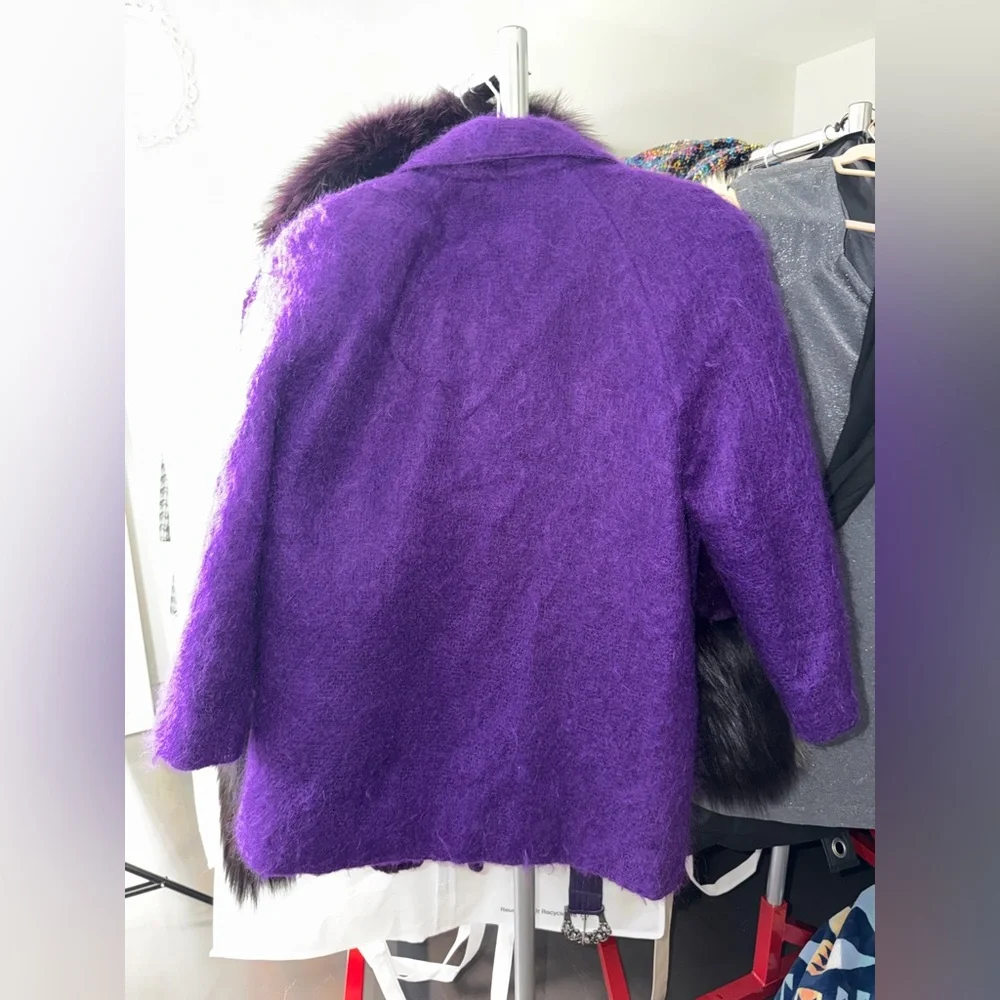 Vintage Carlisle mohair purple over coat size 4